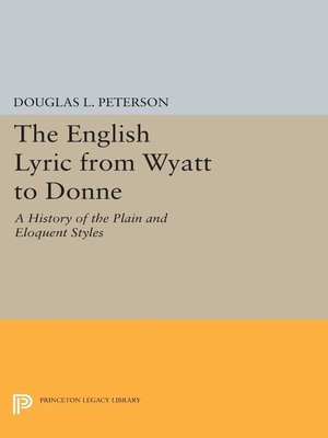 cover image of The English Lyric from Wyatt to Donne